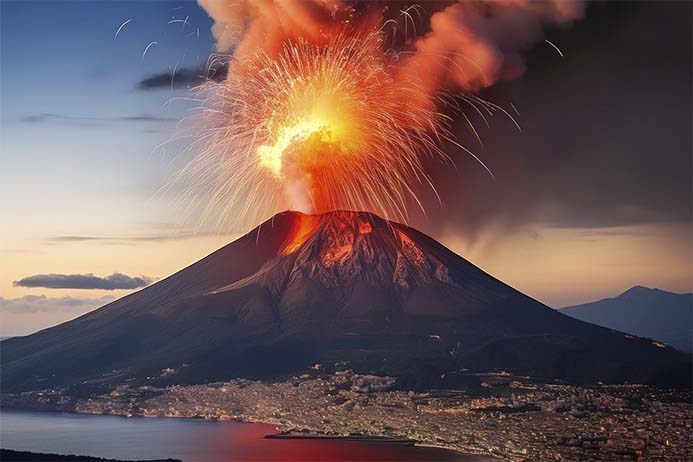 Vesuvius කඳු පාමුල  වැළලී ගිය රෝම නගරය